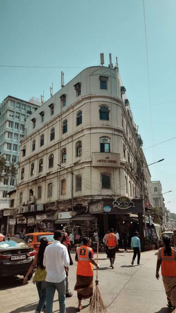 Colaba Causeway citing famous Cafe Mondegar