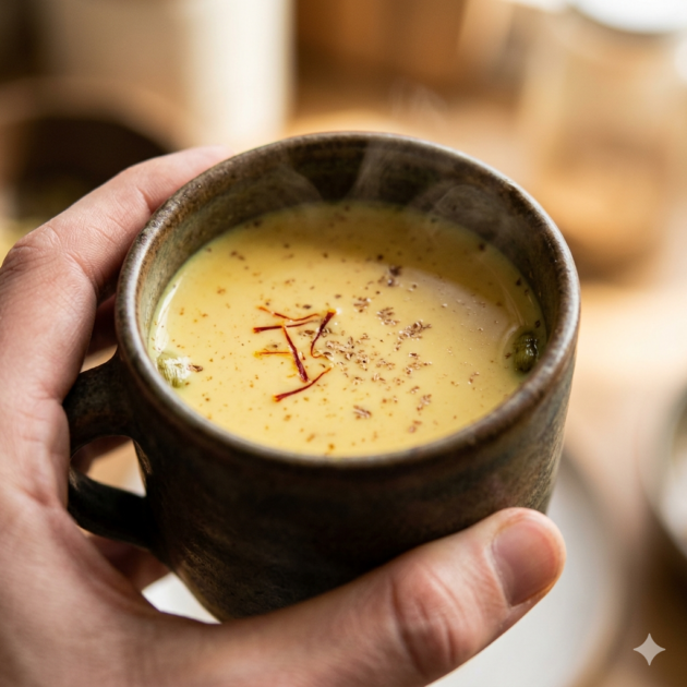 The Nightcap Ritual-To gently dissolve the tension of the day with a warm cup of milk.