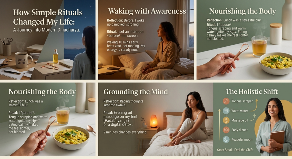 Ultimate Guide to Modern Dinacharya: Ayurvedic Daily Rituals for Busy Lives
