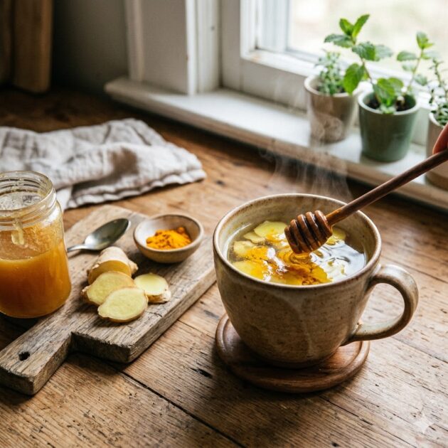 The grounding healing ginger turmeric detox water for morning ritual.