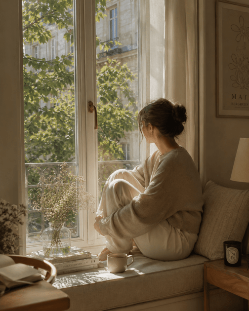 Window time brings stillness inside.